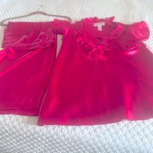 Ladies Pink 2 piece pajama set